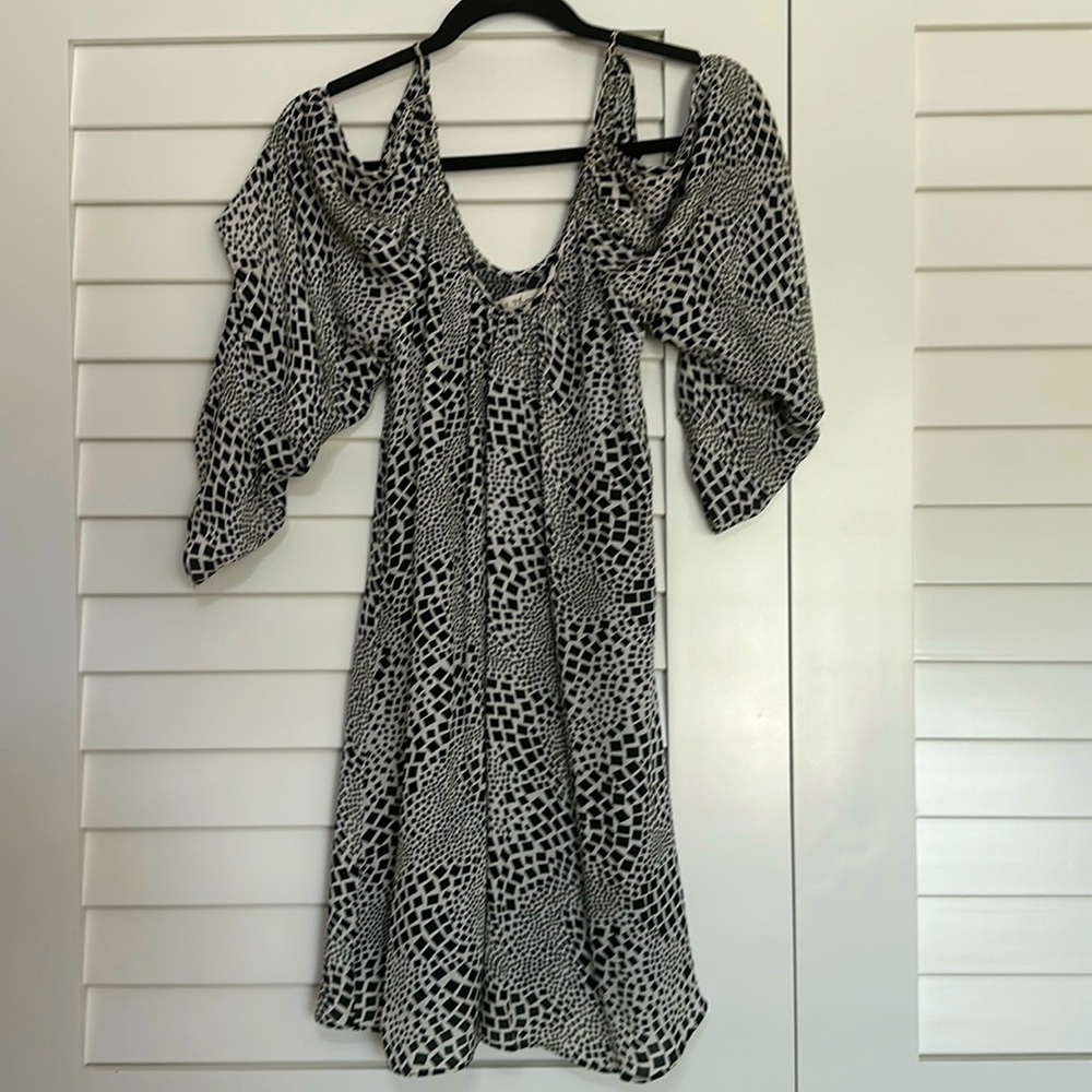 2 Three 4 Silk Cold Shoulder Mini Dress